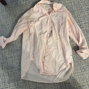 J. Crew Light Pink Striped button down shirt - relaxed fit size small